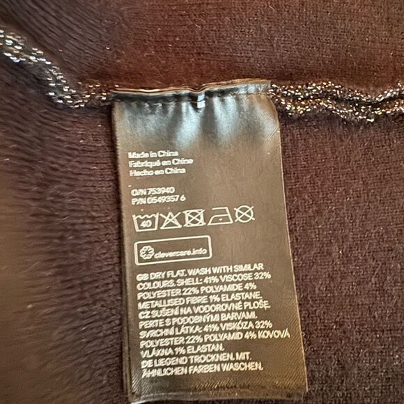 H&M Glitter Evening Black Crew Neck Bishop Sleeve Sweater Dress NWOT Size M - Picture 12 of 12